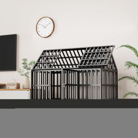 52" Heavy Duty Dog Crate Large Dog cage Strong Metal Dog Kennels and Crates for Large Dogs with 4 Lockable Wheels