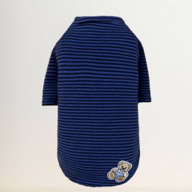 Striped Baby Beer Dog Tee (Color: Striped Navy, size: XS)