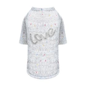 Love Dog Sweater (Color: Grey, size: MD)