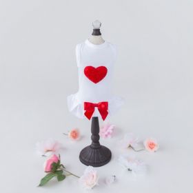 Puff Heart Dog Dress (Color: Red, size: MD)