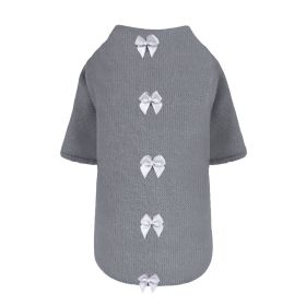 Dainty Bow Sweater (Color: Pewter, size: XS)