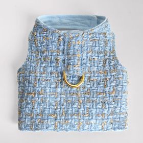 Chantel Tweed Dog Harness (Color: Blue, size: LG)