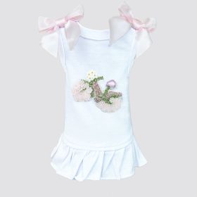 Summer Stroll Dog Dress (Color: White, size: LG)
