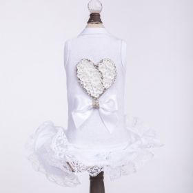 Endless Love Dog Dress (Color: White, size: SM)